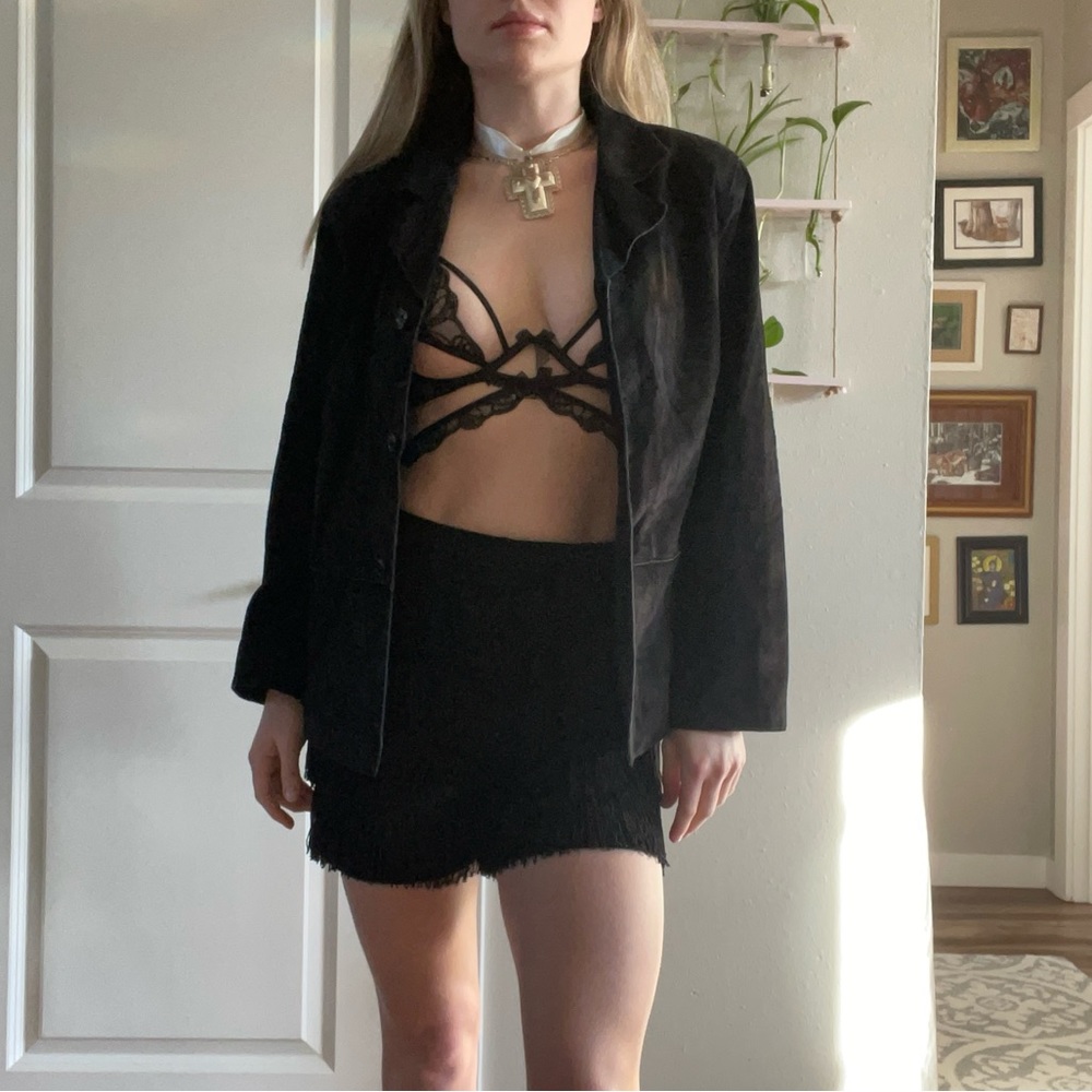 VINTAGE BLACK SUEDE LEATHER JACKET